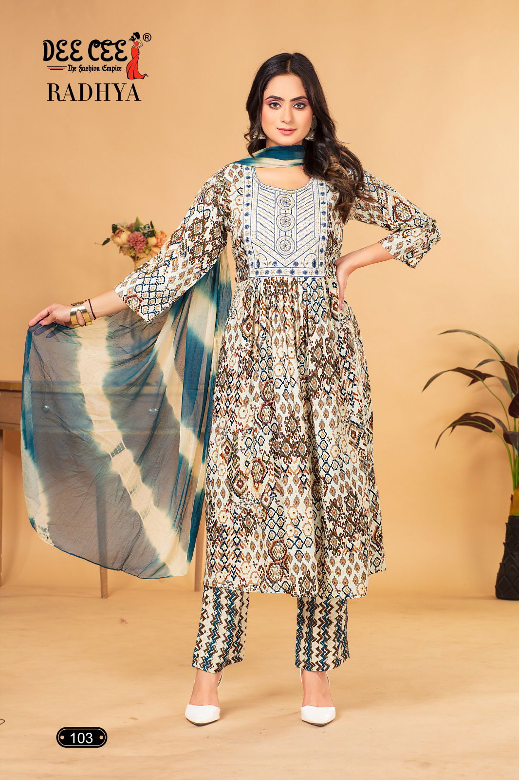 Radhya By Deecee Naira Cut Rayon Foil Printed Kurti With Bottom Dupatta Wholesale Market In Surat